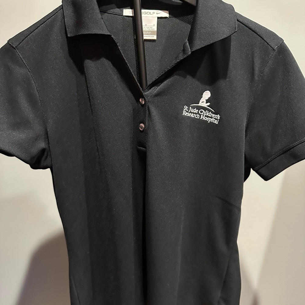 Nike Black Fitted Button Down Polo Shirt